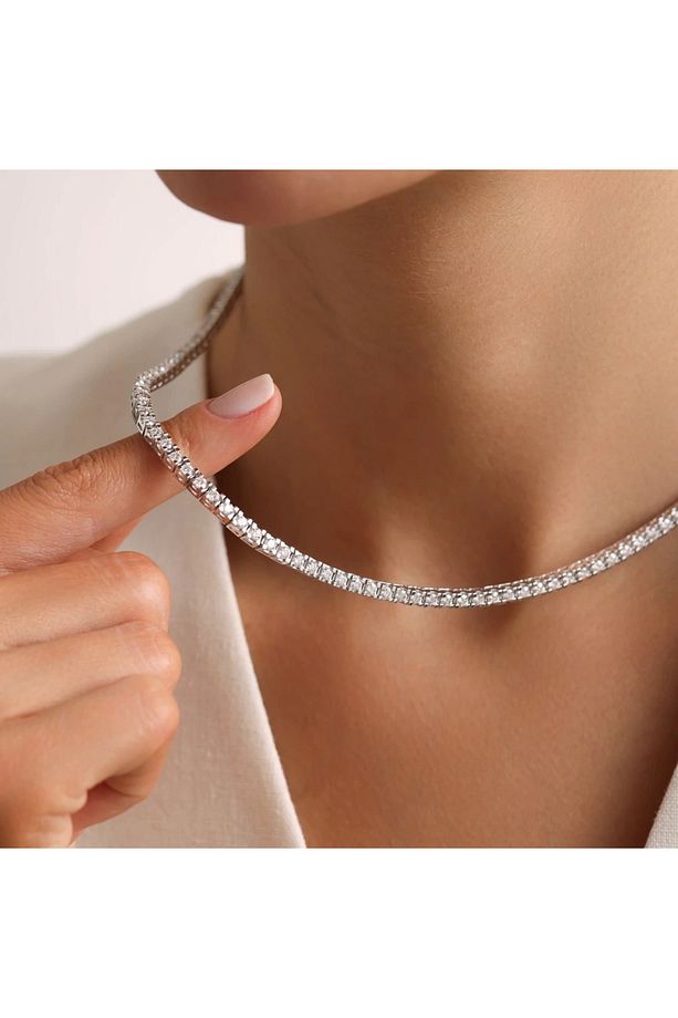 925 Ayar Gümüş Suyolu Kolye - 3,3 MM Su Yolu Kolye - 3