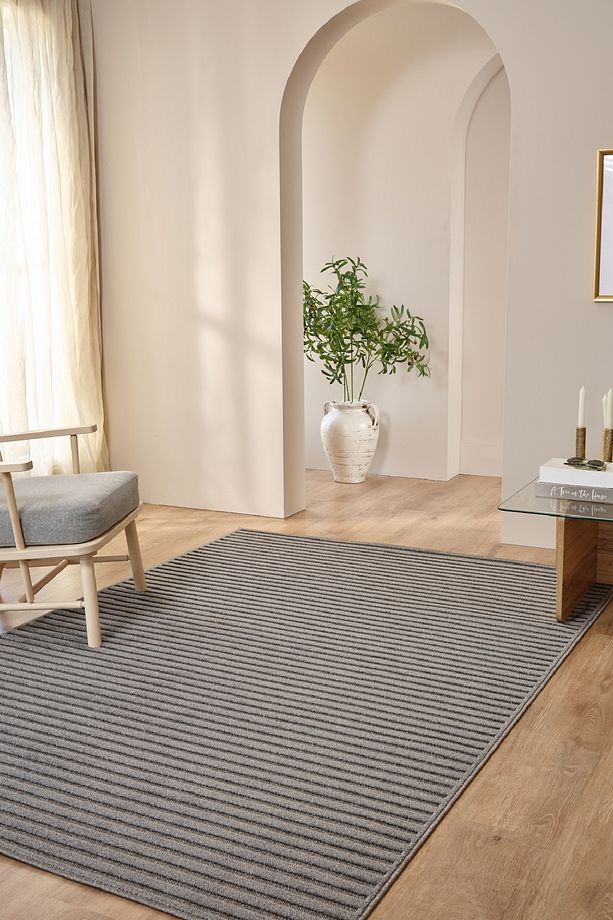 Kaşmir Halı İskandinav Tyra Gray Salon Mutfak Halısı Yolluk - 1