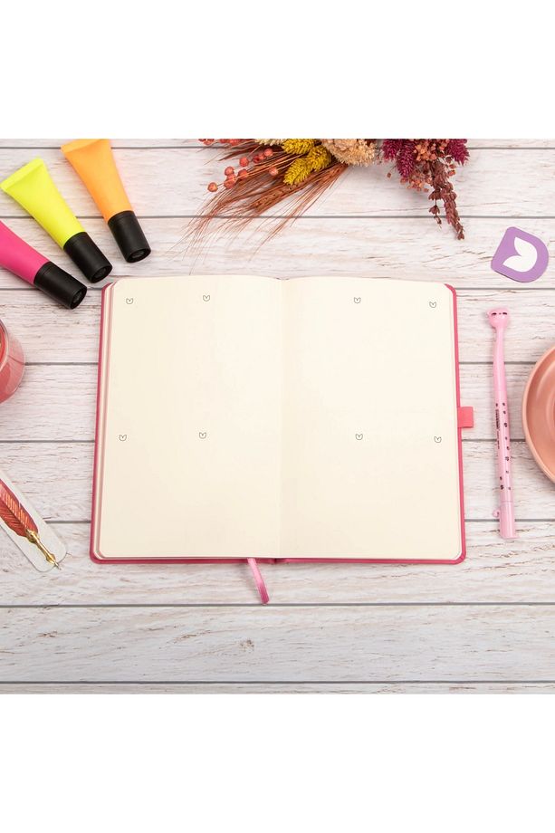 13x21 Cm Pembe Deri Sert Kapak Noktalı Tarihsiz Dikişli Not Okul Not Okul Defteri - 7