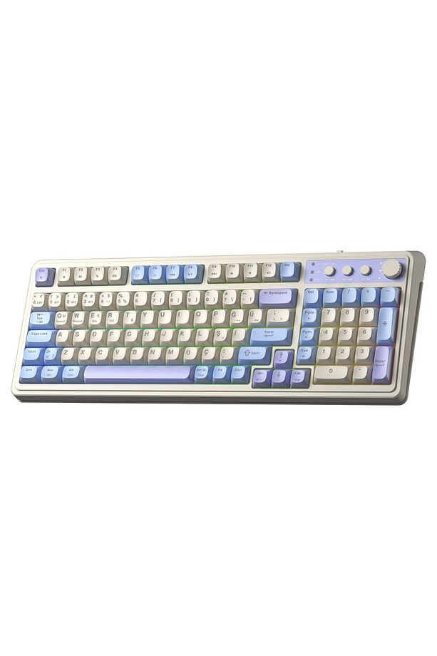 S99 Retro Rgb Gaming 3 Modlu Bluetooth/2.4ghz/usb-c Kablosuz Makrolu Türkçe Q Klavye Mavi - 8