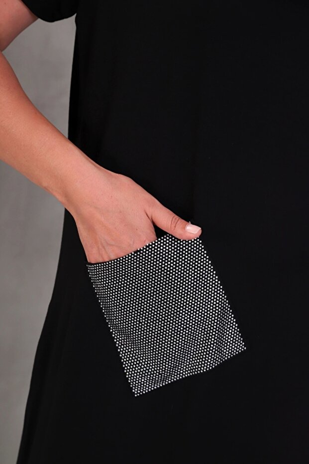 Askılı Cep Detaylı Elbise - 6