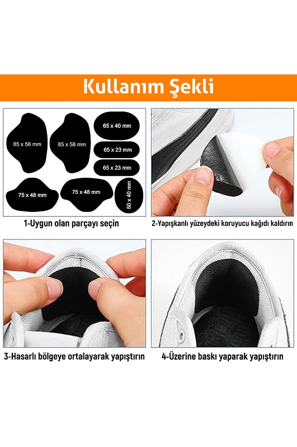Spor Ayakkabı Yapışkanlı KEÇE Tamir Yaması Topuk Desteği.16 Adet Set. LACİVERT - 3