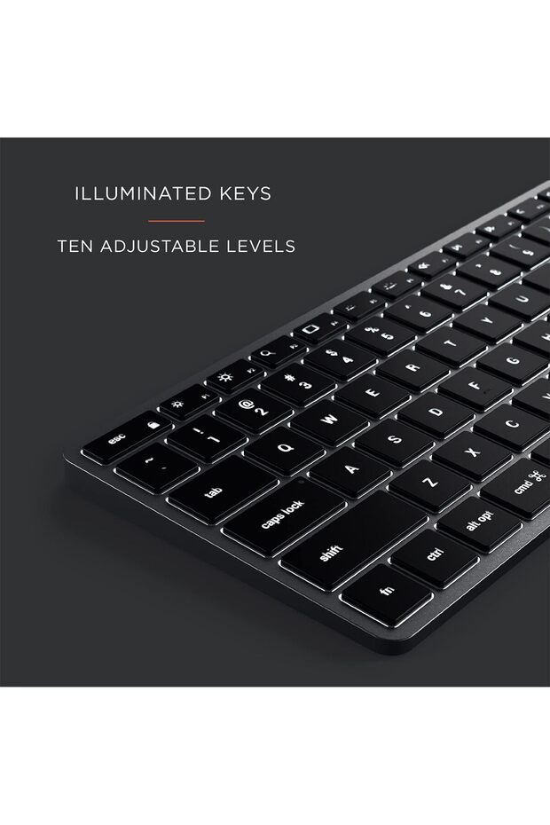 Slim X2 Bluetooth Backlit Keyboard With Numeric Keypad – Illuminated Keys & Multi-Device S - 7
