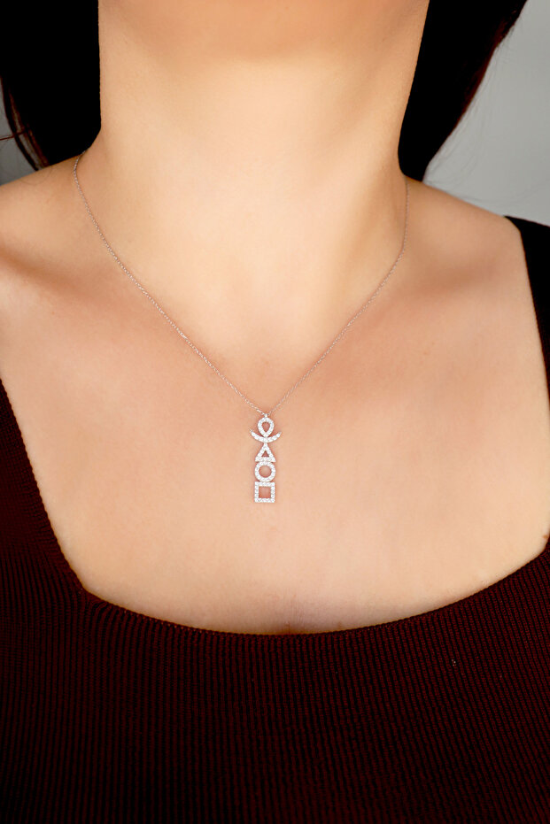 925 Ayar Gümüş 4 Element Kolye - 3