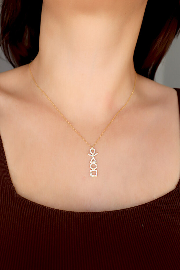 925 Ayar Gümüş 4 Element Kolye - 3