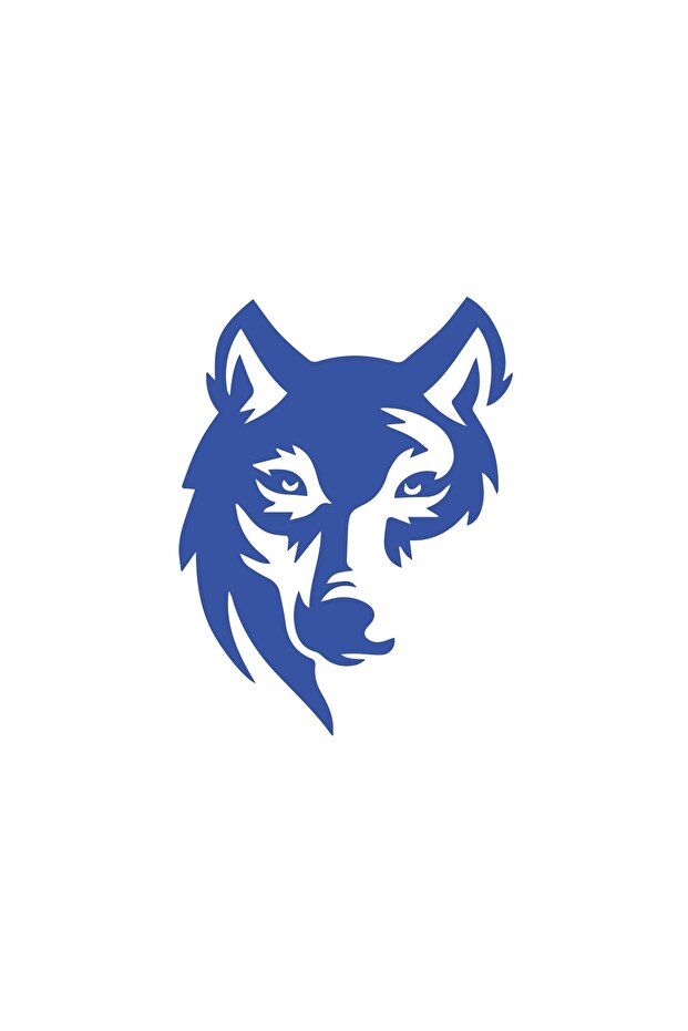 Wolf Sticker 17X17 cm Blue
