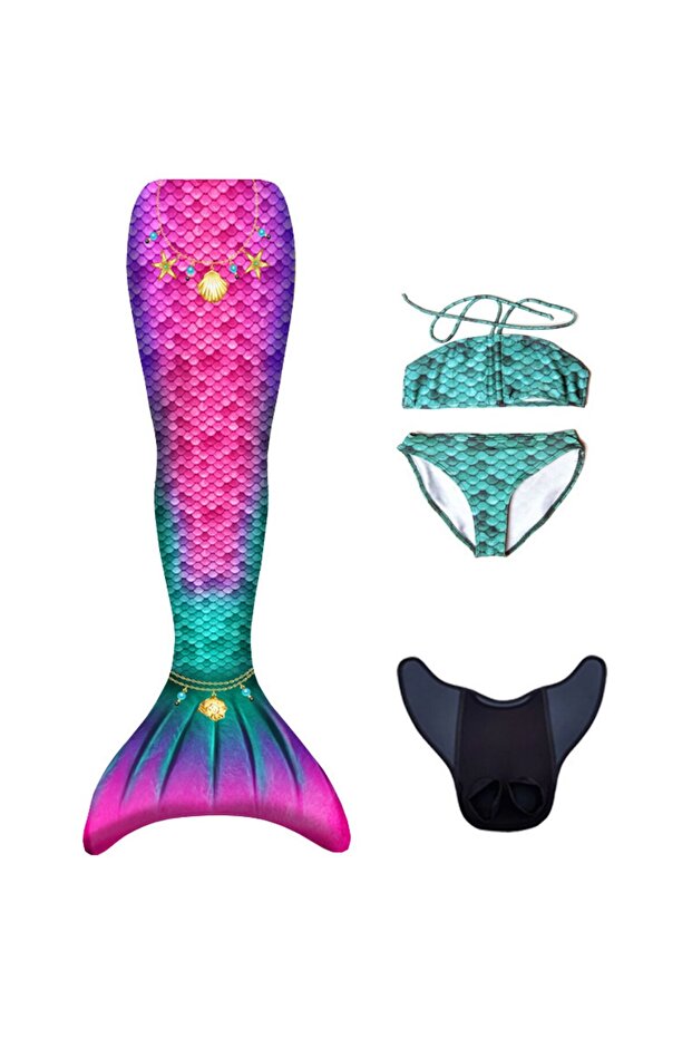 Mermaid 4 Piece Set Bikini Costume Set Star