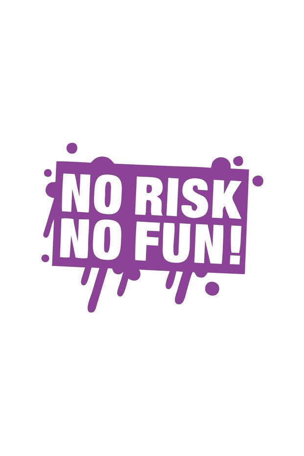 No Risk No Fun Car Sticker 17X17 cm Purple
