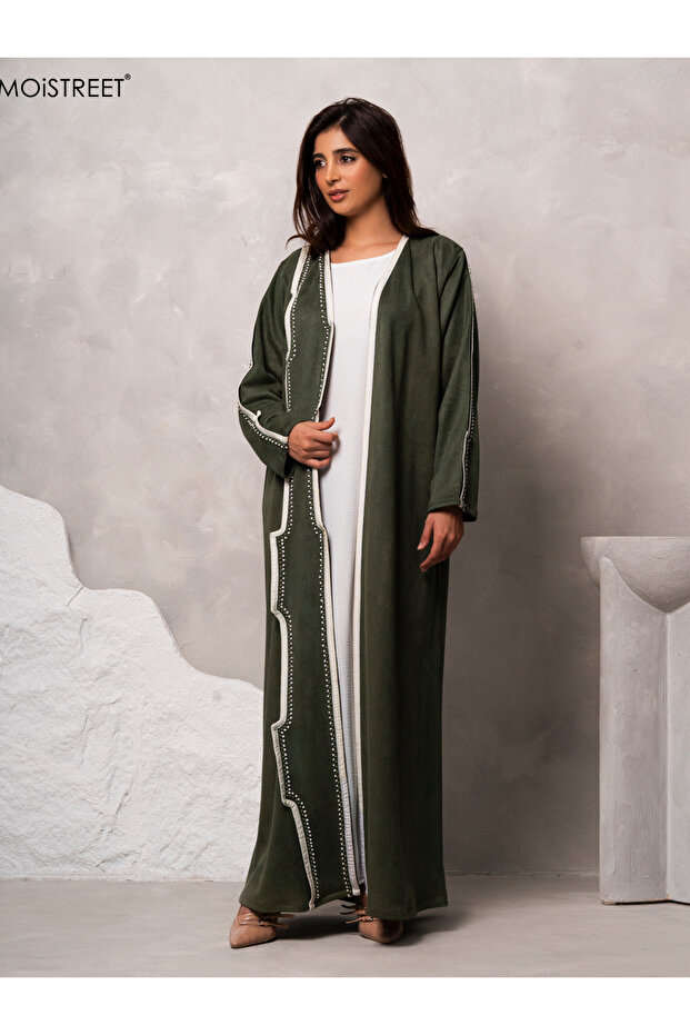 Handmade Suede Shamua Abaya