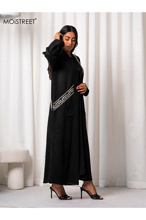 Handmade Suede Shamua Abaya