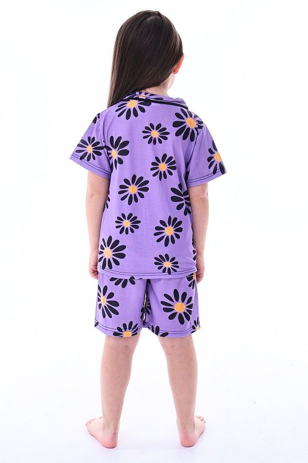 Kız Çocuk Pijama Takımı Kısa Kollu Şortlu - 5