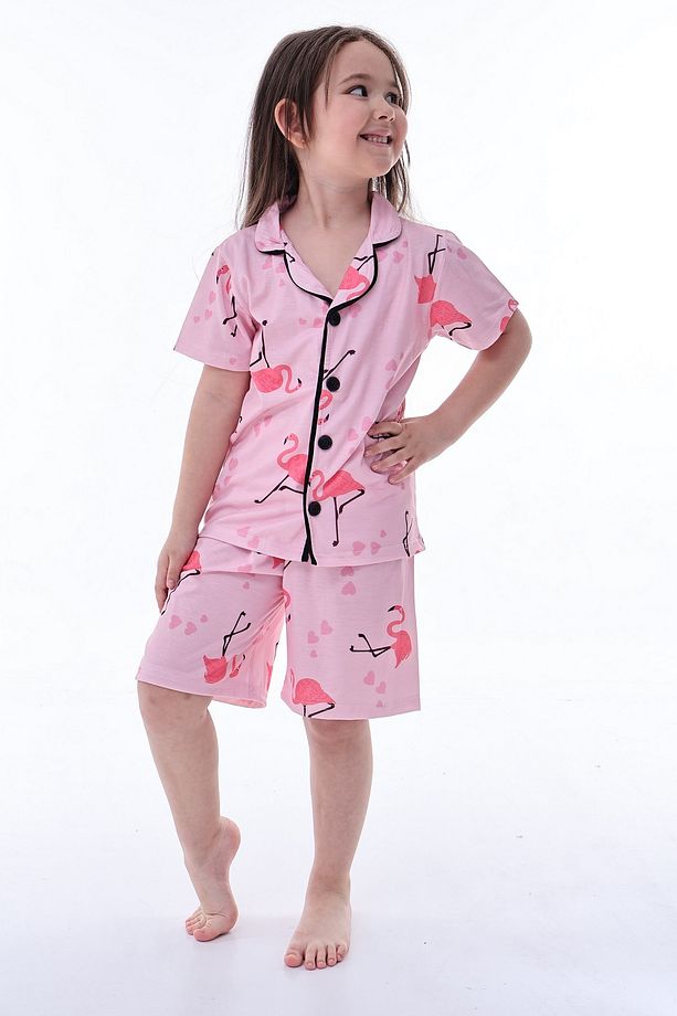 Kız Çocuk Pijama Takımı Kısa Kollu Şortlu - 2