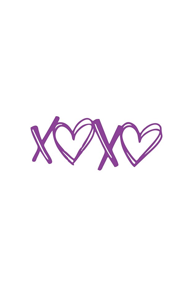 Xoxo Heart Sticker 17X17 cm Purple
