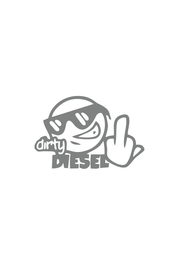 Dirty Diesel Sitcker 17X17 cm Gray