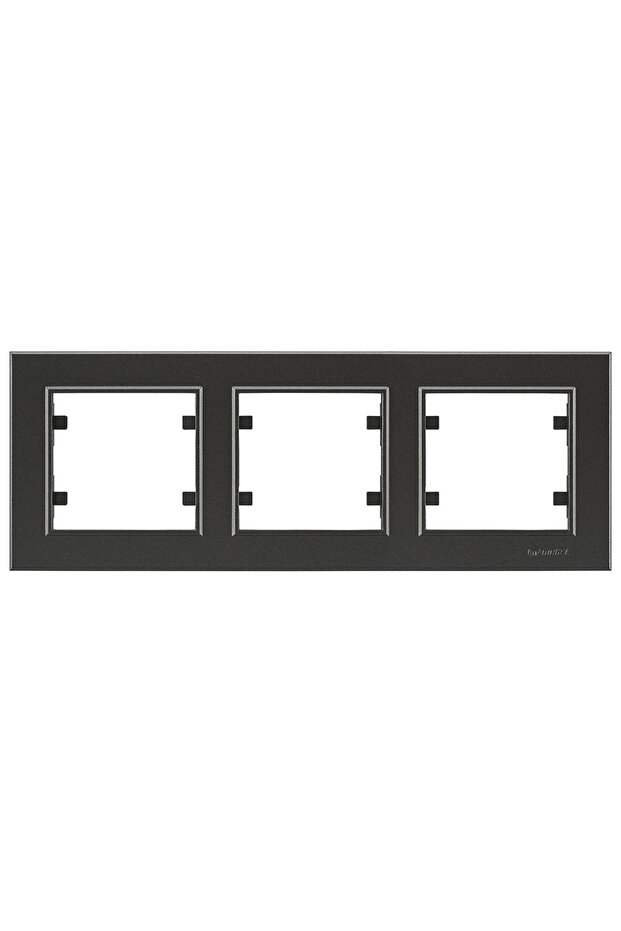 Black triple horizontal frame - matching frame for socket and switch - 1