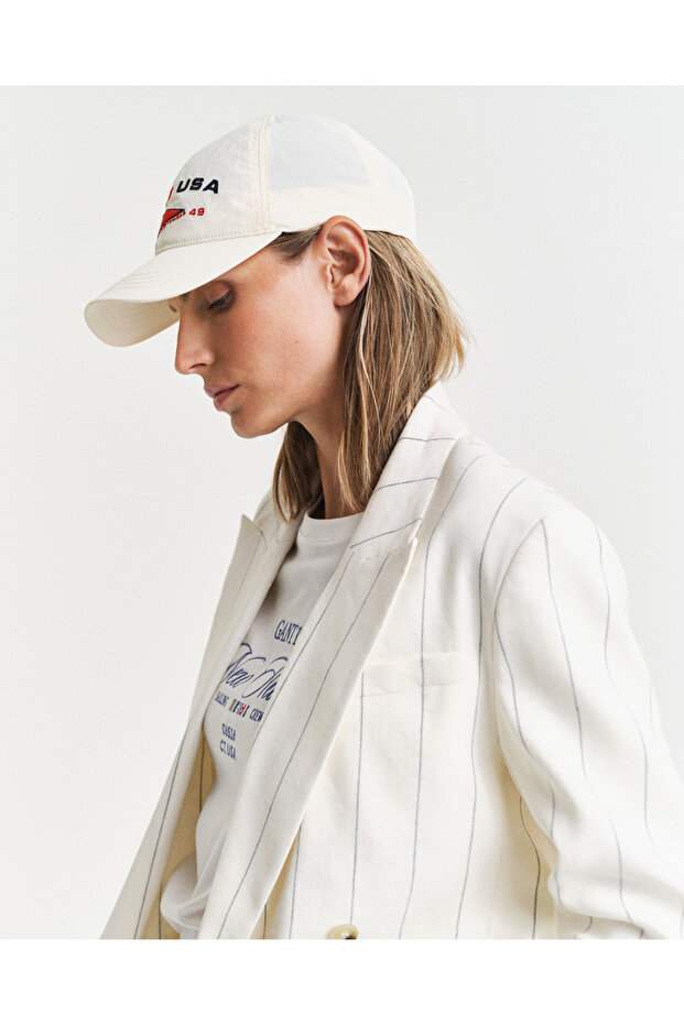Unisex Krem Logolu Şapka - 1