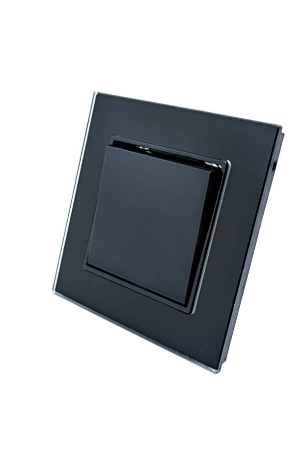 Simple black switch with glass frame - 1