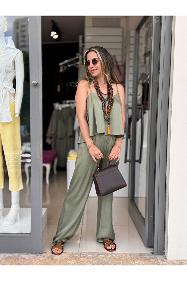 Silk Suit Pants Blouse Double Suit