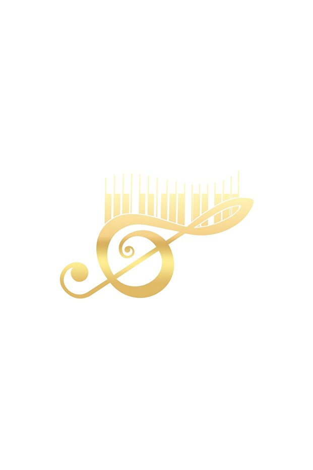 Music and Musical Note Sticker 17X17 cm Gold