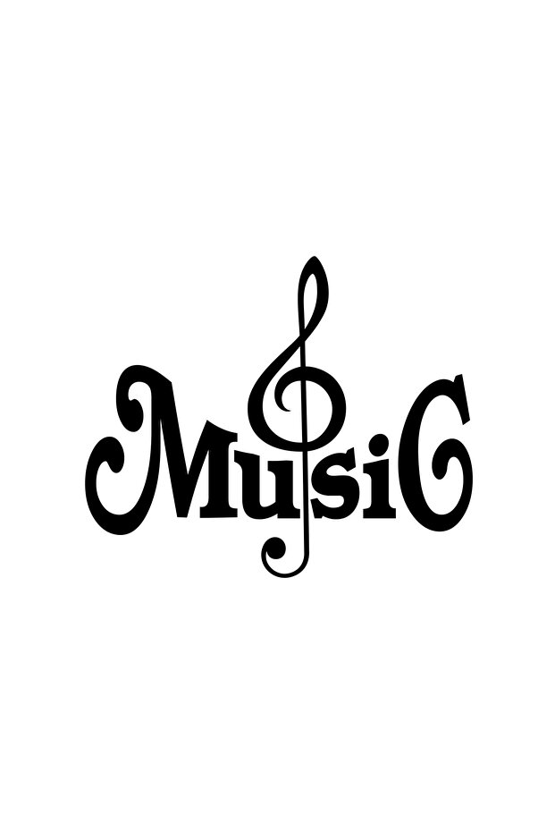 Music and Musical Note Sticker 17X17 cm Black