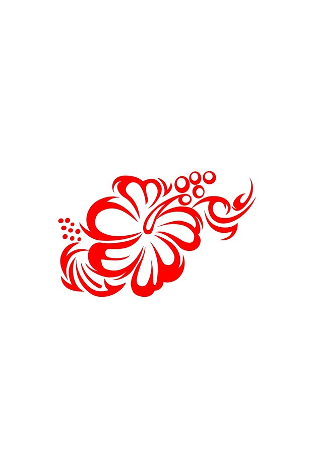 Hibiscus Flower Sticker 17X17 cm Red
