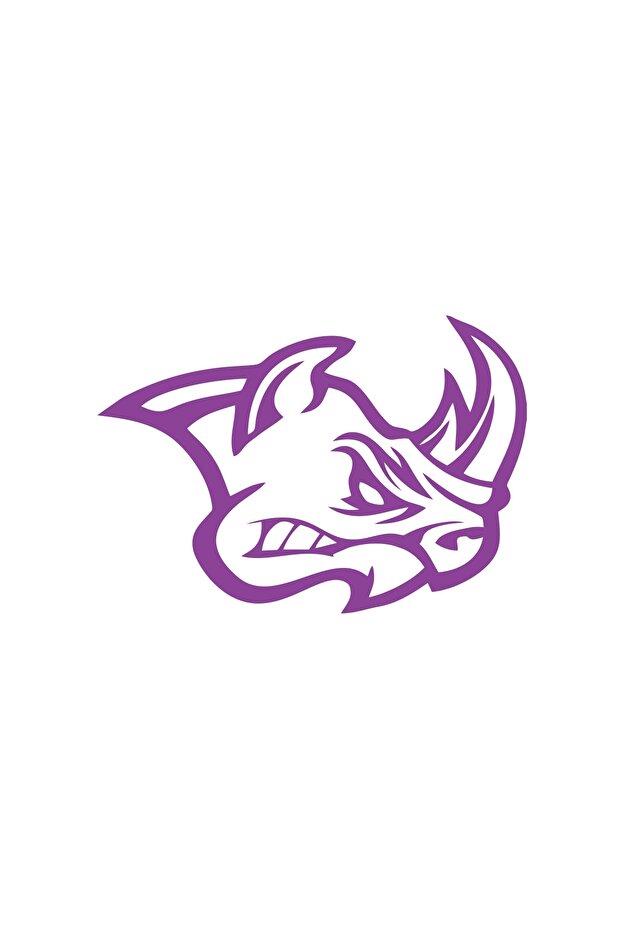 Angry Rhino Sticker 17X17 cm Purple