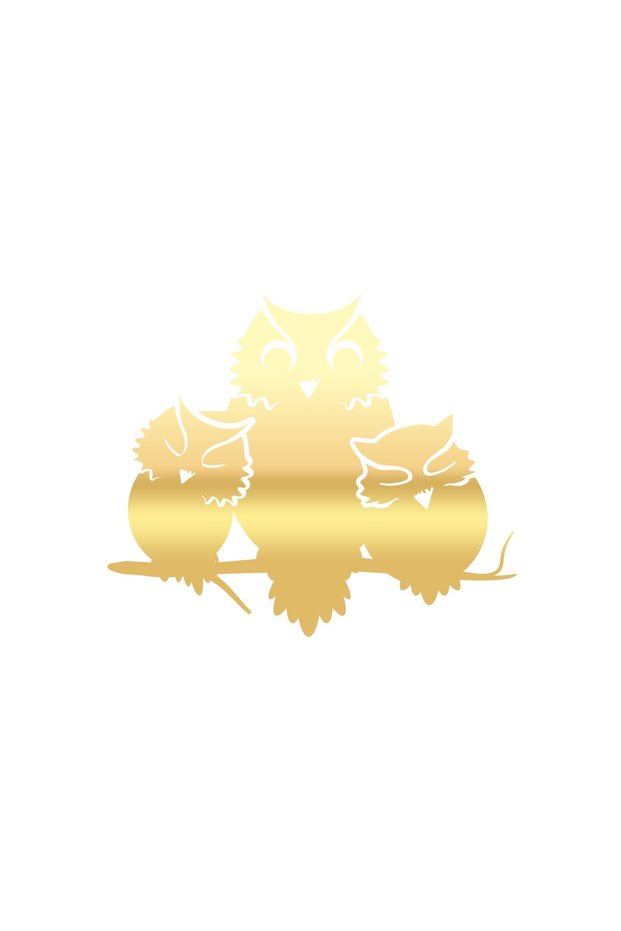 Cute Owls Sticker 17X17 cm Gold