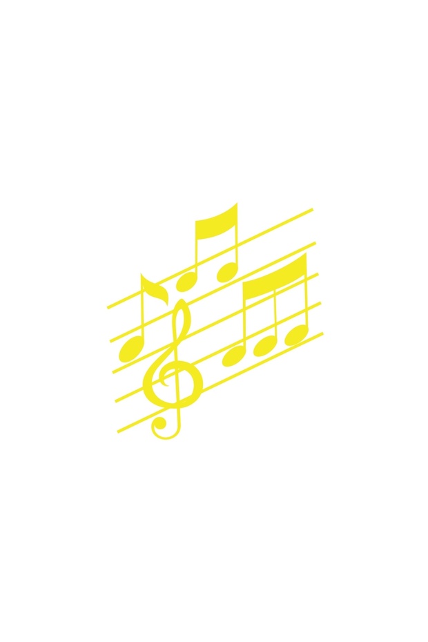 Music and Musical Note Sticker 17X17 cm Yellow