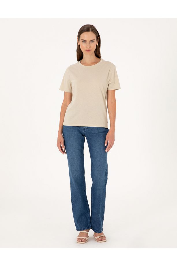 Kum Regular Fit Basic Tişört 50305766-VR085 - 4