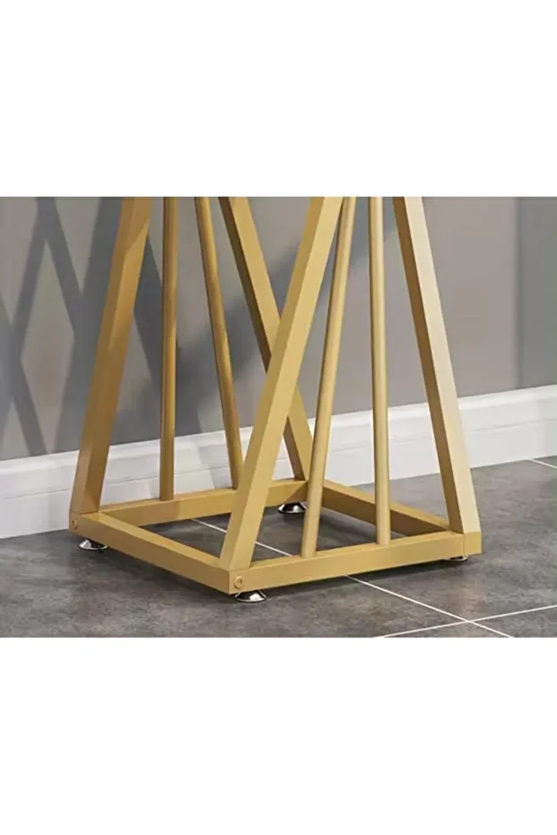 Square Side Tabless, Simple Marble Top Sofa End Tabless with Metal Wire Frame and Plastic Footpads,C - 7