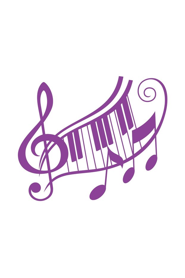 Music and Musical Note Sticker 17X17 cm Purple