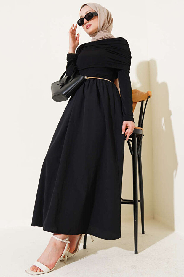 Detailliertes Garnier-Kleid für Damen mit abnehmbarer Kordel - 2