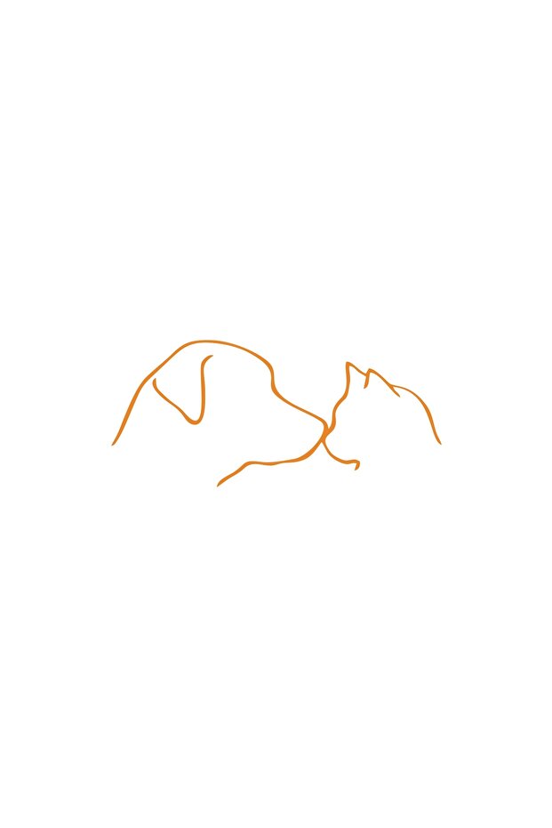 Cat and Dog Sticker 17X17 cm Orange