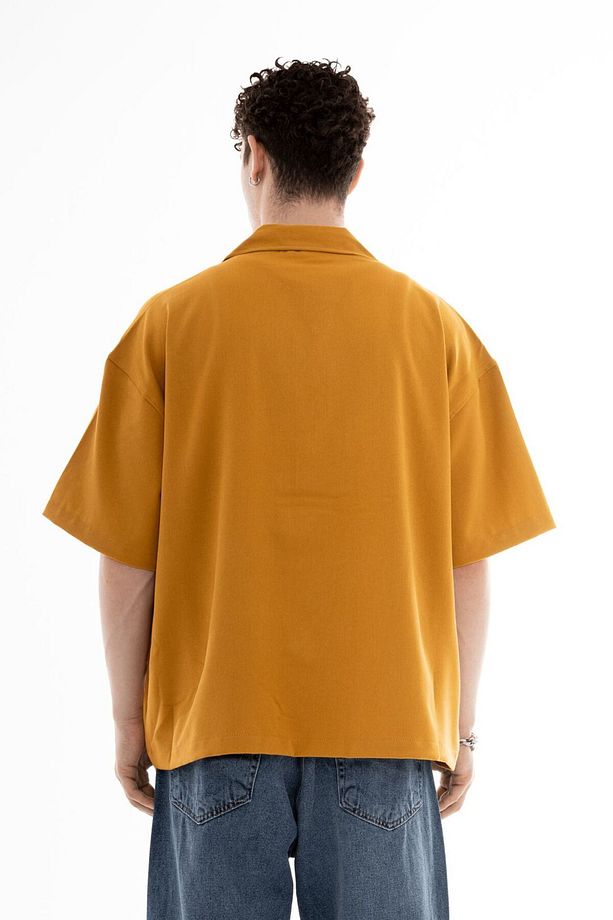 Old Money Oversize Fit Gabardin Kumaş Gömlek - 4