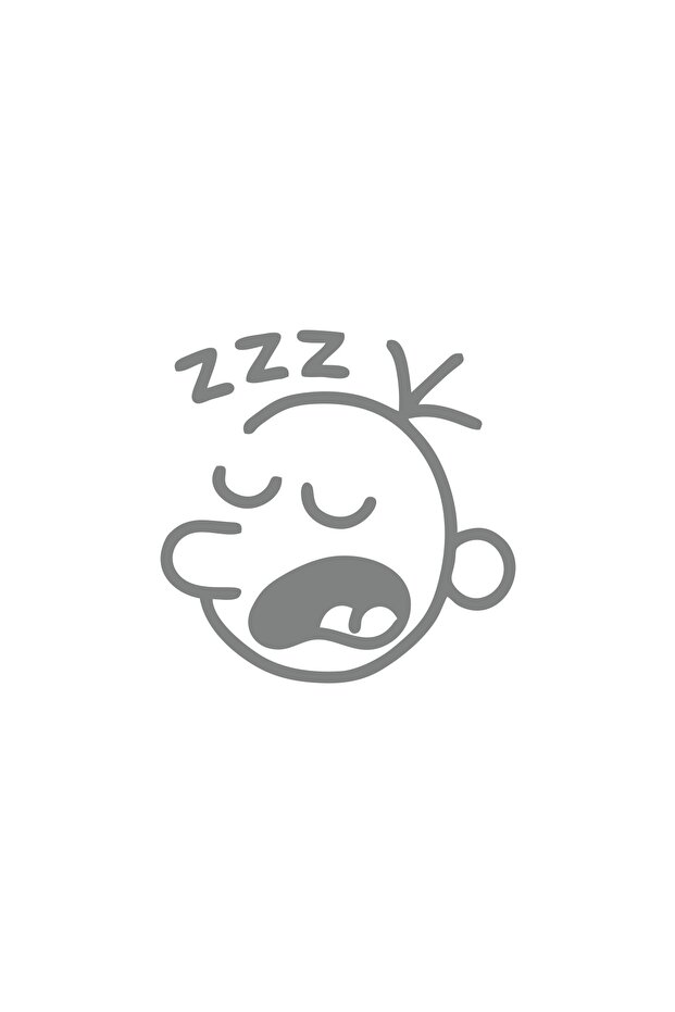 ملصق وجه نائم Zzz مقاس 17 × 17 سم باللون الرمادي