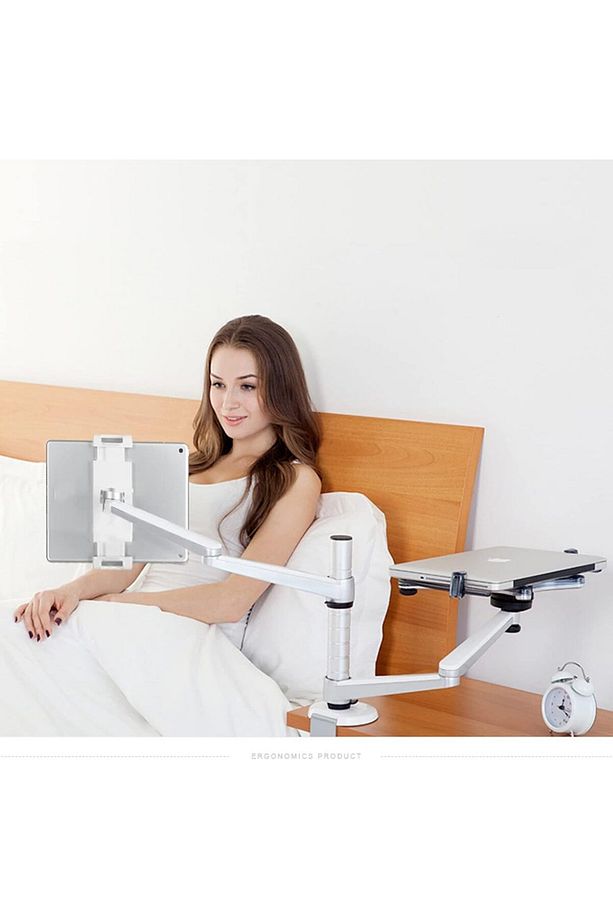 Notebook ve Tablet Stant, 10-16" Dizüstü Bilgisayar ve 4.7-12.9" Tablet 2 Ayarlanabilir Kol OA-9X - 8