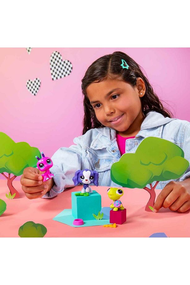 Littlest Pet Shop Minişler 3’lü Figür Seti S3 - Karınca, Mor Spanyel Köpek Ve Kaplumbağa - 3