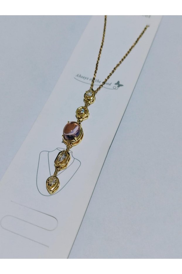 Copy - Pink Olips Stone Steel Necklace Trend Women's Necklace
