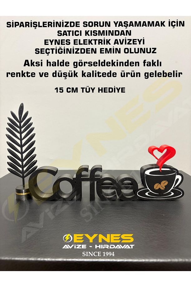 Kahve Köşesi Dekoru Coffe Yazısı kahve çekirdeği Dekoru Tüy Hediyeli - 4