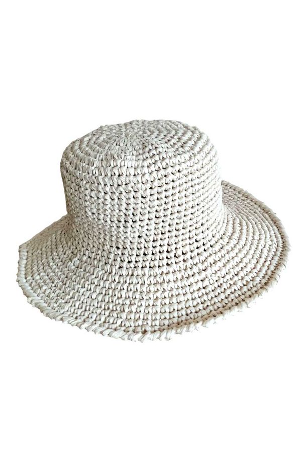 HASIR GÖRÜNÜMLÜ KAĞIT İPTEN ÖRÜLMÜŞ FÖTR BUCKET YAZLIKŞAPKA - 1
