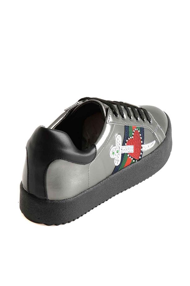 Kurşun Siyah Kadın Sneaker E0220633309 - 4