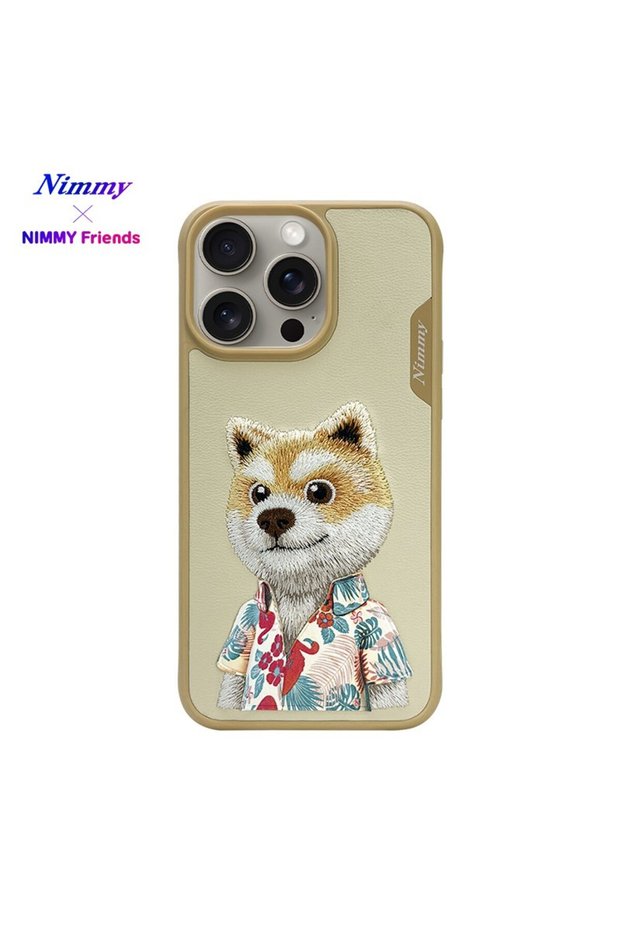 iPhone 15 Pro Max Compatible 3D Outfit Shiba Detailed Embroidery Embroidered Embossed Fashion Pet Case