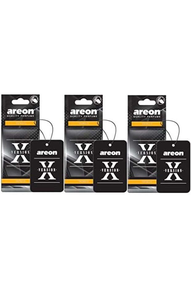 X Version Car Air Freshener Vanilla Sweets Mirror Hanging Black Set Multi Pack of 3