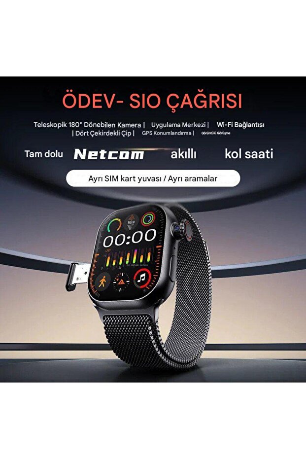 HW S10 CALL 5G Android AMOLED Ekran GPS, NFC, Kamera Yapay Zeka Destekli Akıllı Saat BTK Kayıt - 3