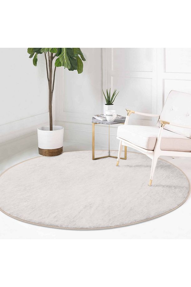 Minimalist Yuvarlak Salon Halısı - Kaymaz Taban, 8mm Hav Yüksekliği ile Şık ve Fonksiyonel - 5