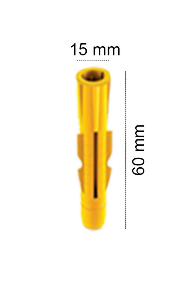 Roket Dübel Sarı, Duvar Dubeli 10 mm, 6 Cm Uzunluk, 10 Adet - 2