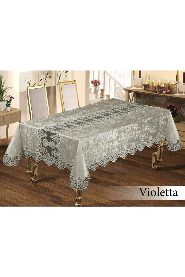 Luxury Vip Quality Intermediate Laced Model Velvet Table Cloth