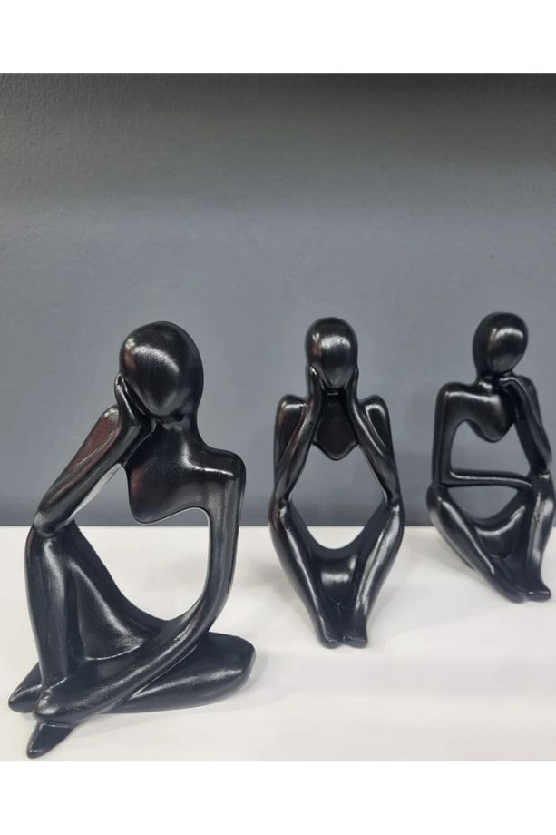 3 LÜ DÜŞÜNÜR SOYUT HEYKEL SETİ - 2