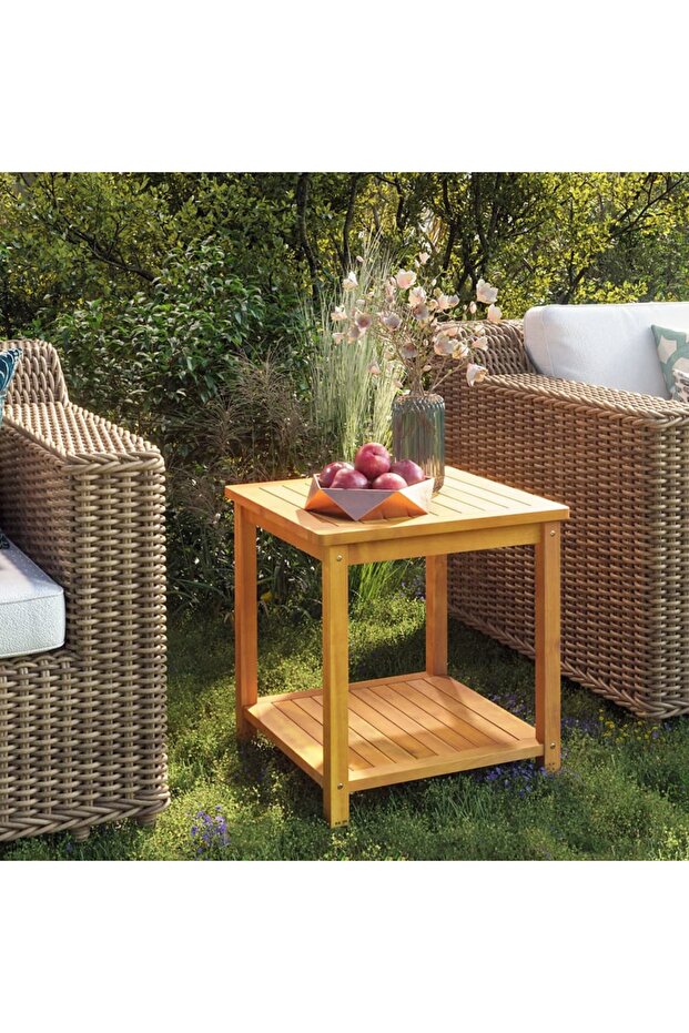 Side Table Solid Acacia Wood 45x45x45 cm