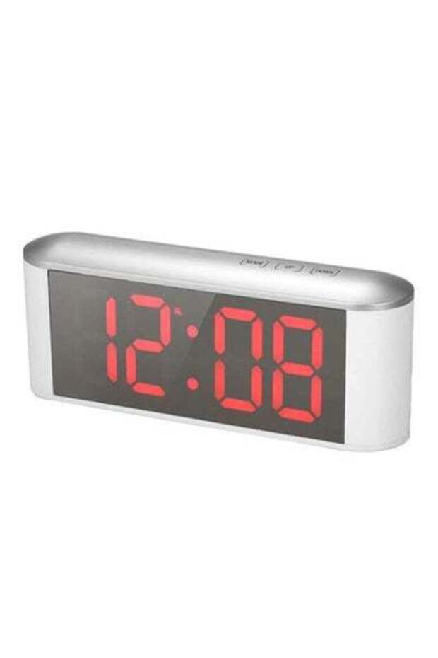 Multi-Functional LED Digital Alarm Clock White/Black - 2